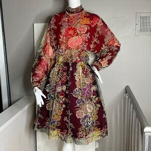 Donald Brooks for Dayton’s Oval Room Sz 4-6 Lace Net Toole Silk Dress